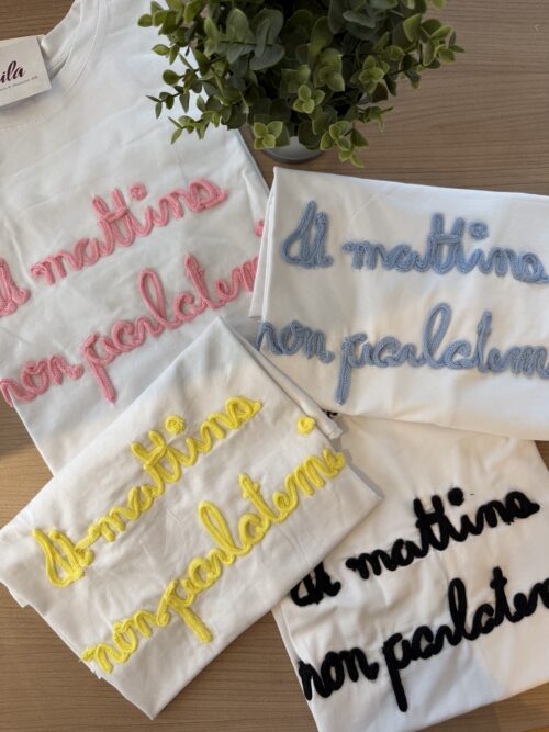 t-shirt "di mattina non parlatemi"