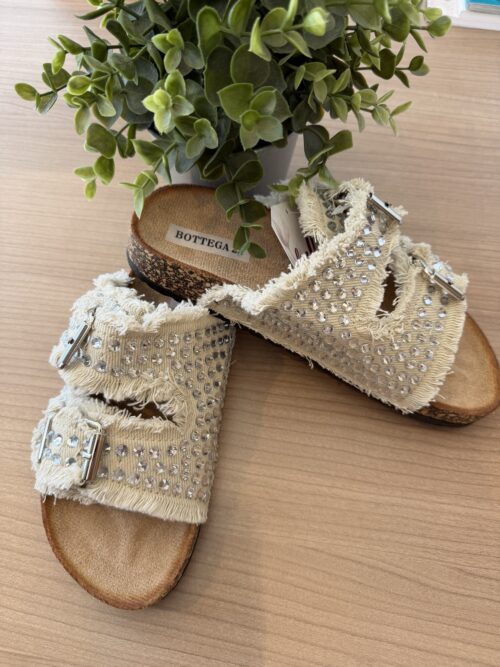 Ciabatta beige swarowski